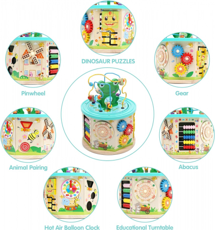 Jocul Motricitate Educativ din Lemn Broscuta Interactiva 9 în 1 Montessori [4]