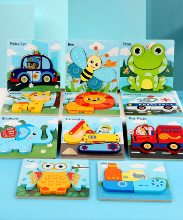 Masinute - Mini puzzle din lemn diferite modele