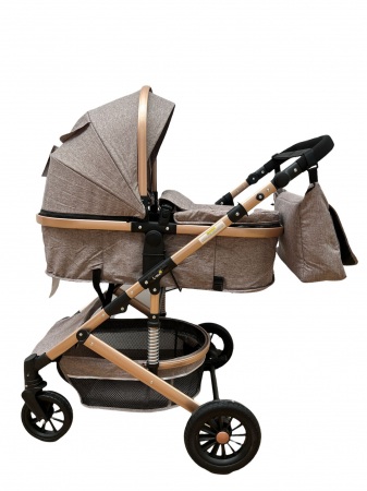 Carucior copii 3 in 1 – Landou, Scoica, Sport - Bej [4]