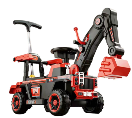 Excavator Electric Pentru Copii 2-6 Ani cu Telecomanda, Brat Functional, 6V Si Maner Parental, ROSU [1]