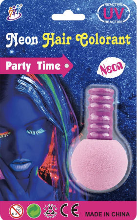 Jucarii copii si bebe - Creta de Par Neon Roz UV, Lavabila, cu Aplicator