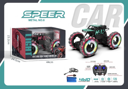 Jucarii copii si bebe - Masina de Cascadorii 4x4 cu Telecomanda, Lumini LED si Acumulator 7,4V, Turcoaz