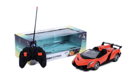 Copii 4 ani+ - Masina Sport cu Telecomanda pentru Copii, Reincarcabila cu Lumini LED, Rosu