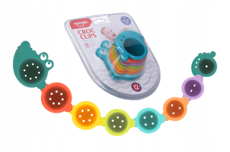 Pentru Bebe - Set 8 Cani de Baie pentru Copii, Jucarie de Stivuire Colorata pentru Bebelusi