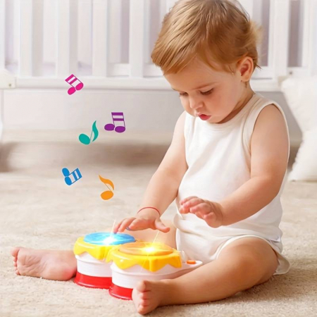 Bebe 9 luni+ - Jucarie Muzicala pentru Bebelusi, Toba si Pian, Multicolor