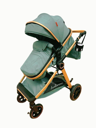 Carucior 2 in 1 cu Landou, Geanta Inclusa, Cadru de Aluminiu, Roti Pivotante 360 si Suport Pahar, 0-36 Luni, TURCOAZ [2]