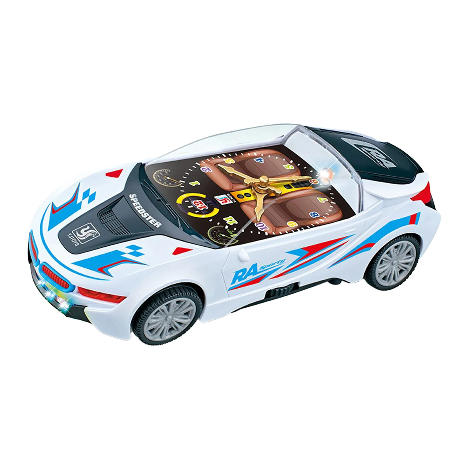 Jucarii copii si bebe - Masina Sport Interactiva cu Lumini si Sunete, 20 cm, Alb