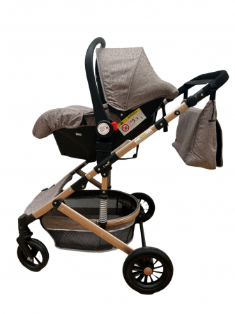 Carucior copii 3 in 1 – Landou, Scoica, Sport - Bej [3]