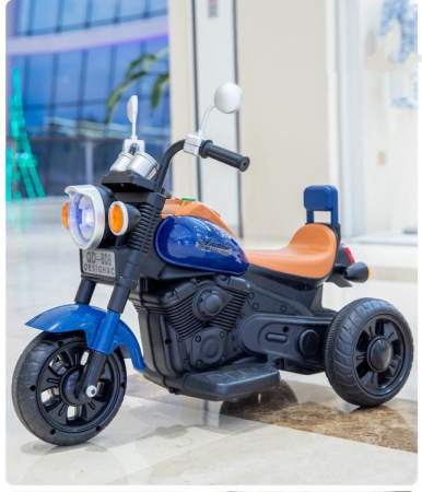 Copii 6 ani+ - Motocicleta Electrica pentru Copii 3-6 Ani, Lumini LED, Muzica si Port USB, Acumulator 6V, ALBASTRU