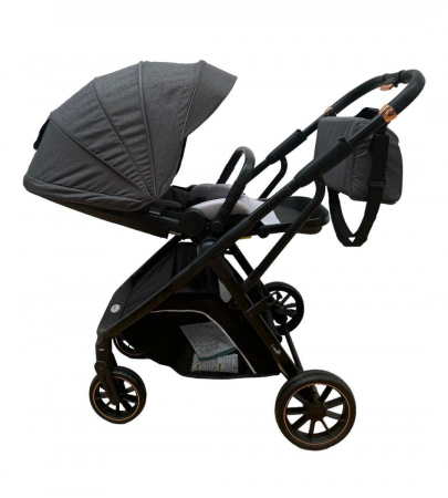 Carucior Sport Pliabil Reversibil cu Geanta si Husa Picioare - Gri [5]