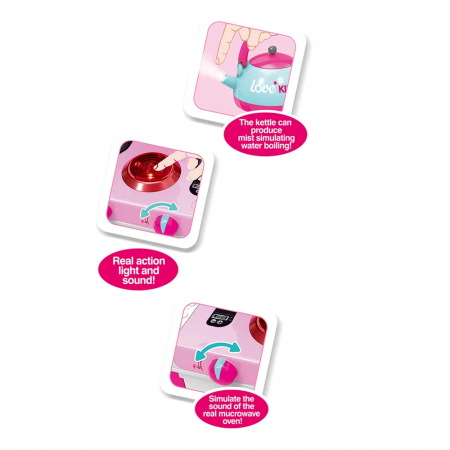 Joc de Rol, Set Bucatarie Multifunctionala, Roz, Lumini, Sunete si Accesorii [2]