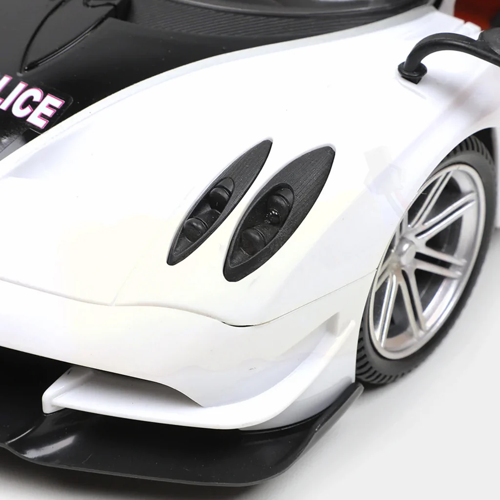 Masina de Politie cu Telecomanda, Acumulator 7.2V, Alb [5]