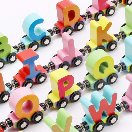 Trenulet Magnetic din Lemn – Invatam Alfabetul - Jucarie Montessori Educativa [1]