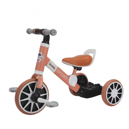 Biciclete - Tricicleta 2 in 1 - Cu pedale si Fara Pedale -  Roz Pastel