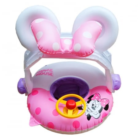 Piscine copii - Barcuta Gonflabila cu Prasolar detasabil si reglabil, model Minnie Mouse