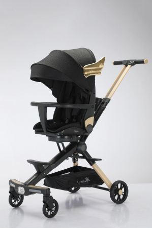 Carucioare si articole transport copii si bebelusi - Carucior Pliabil 4 Roti, cu Sunete si Lumini Incorporate - Ingeras