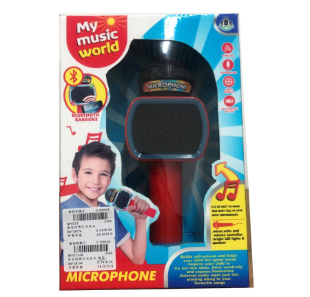 Jucarii instrumente muzicale - Microfon Karaoke pentru Copii cu Lumini LED,  Jucarie Muzicala Interactiva, pentru Petreceri si Serbari