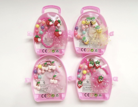 Jucarii copii si bebe - Set Accesorii de Par si Bijuterii pentru Fetita, in Gentuta
