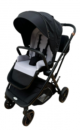 Carucior Sport Pliabil Reversibil cu Geanta si Husa Picioare - Negru [3]