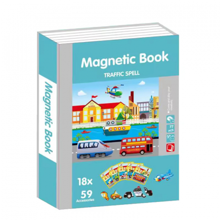 Jucarii magnetice - Carte cu Puzzle Magnetic, Traffic Joy