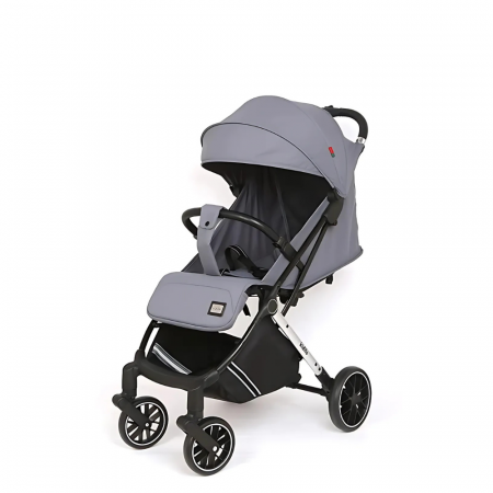 Carucioare - Carucior 2 in 1 Sport, Pliere tip Troller, cu Pozitie de Somn si Spatar Reglabil - Gri