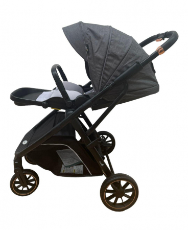 Carucior Sport Pliabil Reversibil cu Geanta si Husa Picioare - Gri [3]