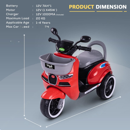 Motocicleta Electrica pentru Copii 6V, cu Lumini, Muzica, Spatiu de Depozitare si Claxon [2]