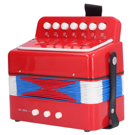 Jucarii instrumente muzicale - Acordeon pentru Copii cu 7 Clape si Curele de Prindere, Instrument Muzical Educativ