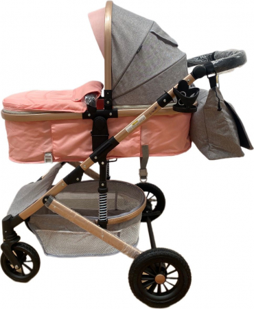 Carucior copii 3 in 1 – landou, scoica, sport - Roz [3]