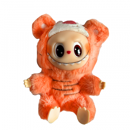 Jucarii de plus - Jucarie de Plus Labubu Winnie The Pooh, Costum Tigru, 18 cm, Portocaliu