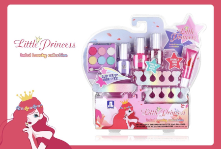 Copii 4 ani+ - Set Machiaj si Manichiura pentru Copii, cu 6 Farduri, Oje, Lip Gloss si Accesorii