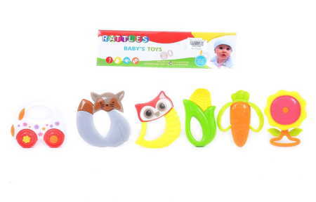 Bebe 9 luni+ - Set 8 Zornaitori Senzoriale si Jucarii pentru Dentitie, Multicolor