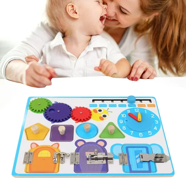 Busy Board - Placa Interactiva Busy Board, Albastru, cu 5 Activitati