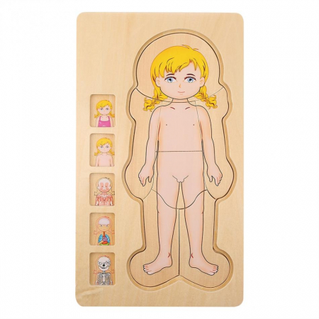 Puzzle din lemn anatomia corpului uman - fetita [3]