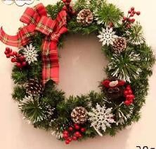 Brazi Artificiali si Decoratiuni de Craciun - Coronita de Craciun Artificiala 30 cm – Decor Festiv pentru Usa, Masa si Perete