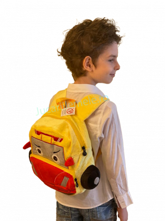 Articole pentru scoala si gradinita - Rucsac din plus de tip ghiozdanel pentru copii Multicolor cu Masinuta Bublucasa