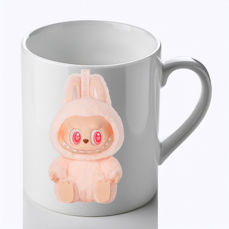 Cani Personalizate - Cana Personalizata Labubu – Roz Cadou Adorabil pentru Copii si Fani Labubu