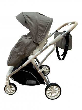 Carucior Sport Pliabil Reversibil cu Geanta si Husa Picioare - Bej [6]