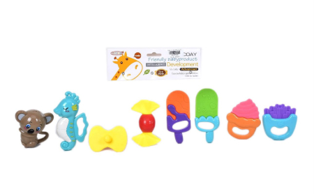 Bebe 9 luni+ - Set 6 Zornaitori Senzoriale si Jucarii pentru Dentitie, Multicolor
