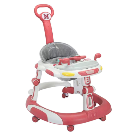 Premergator 3 in 1 cu Maner Parental, Volan si Sezut Reglabil, Pliabil, 6 Roti Silentioase, cu Maner de Impins, ROSU [1]