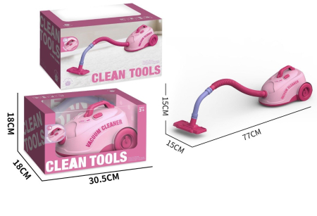 Copii 4 ani+ - Aspirator de Jucarie pentru Copii cu Furtun Flexibil, Roz, 77 cm