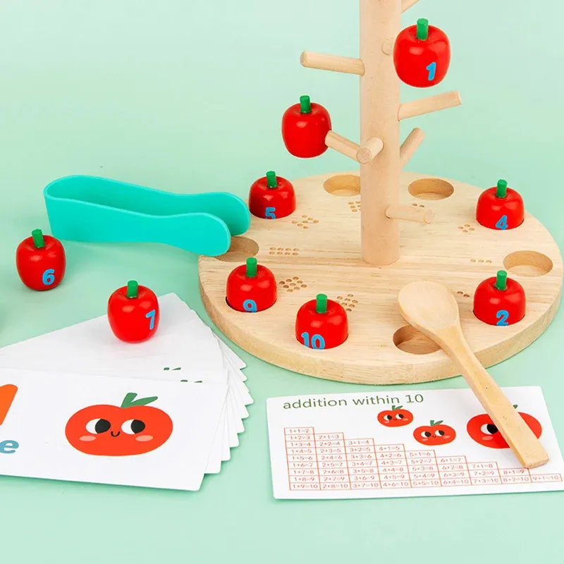 Jucarie din Lemn Montessori Sa Culegem Mere [4]