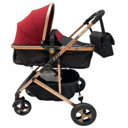 Carucioare - Carucior copii 2 in 1 - Model Rosu