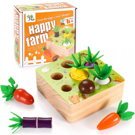 Jucarii din lemn - Micul Fermier - Mini Ferma cu legume din Lemn
