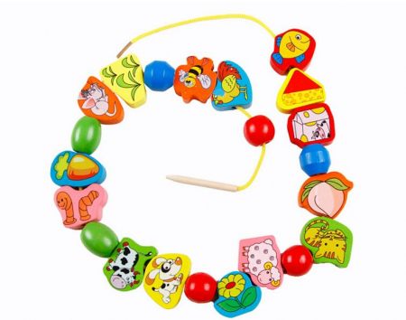 Jucarii din lemn - Joc Montessori de snuruit