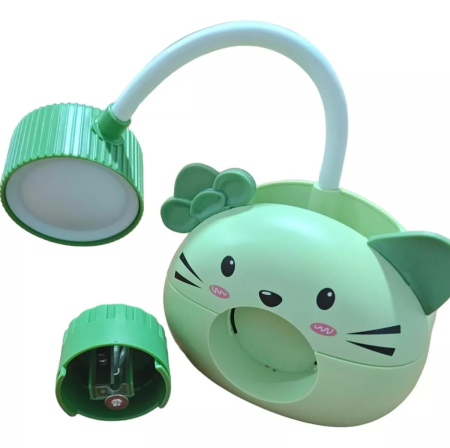 Lampa de Birou cu Ascutitoare, Mister Urechila - Verde, cu Incarcare USB si Suport Creioane [2]