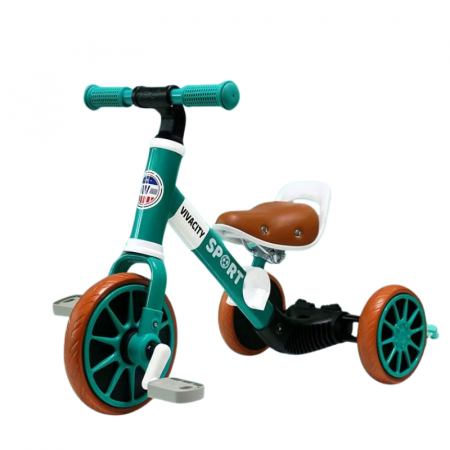Biciclete - Tricicleta 2 in 1 -  Cu pedale si Fara Pedale - Verde