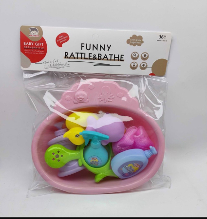Pentru Bebe - Set de Baie pentru Copii cu Cadita, Accesorii si Jucarii, Multicolor