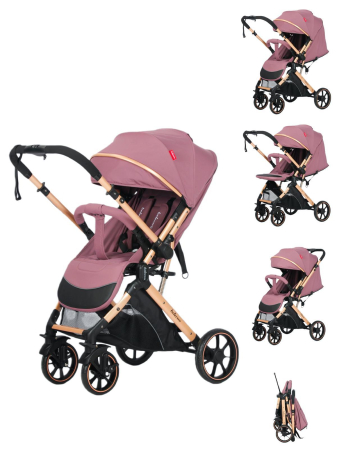 Carucioare - Carucior Sport Tip Troller Pliabil, Maner Reversibil, Spatar Reglabil, ROZ PUDRA