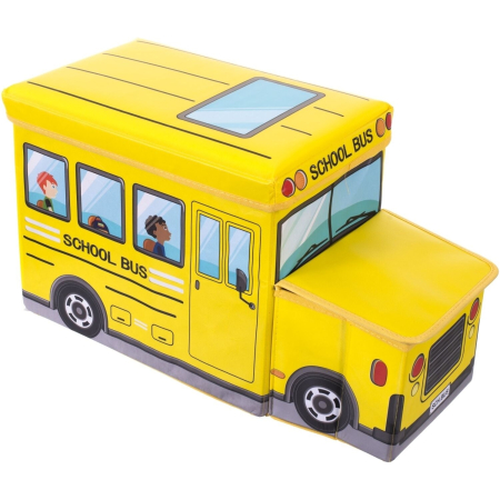 Camera copilului - Cutie de Depozitare Pliabila pentru Jucarii, Autobuz Scolar, GALBEN